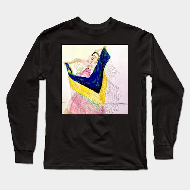 Dancer Long Sleeve T-Shirt by Rawcanvas